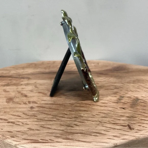 Vintage & Beautiful Ashleigh Manor Pewter Crafted Picture Frame - Palms / Stones - Picture 6 of 12